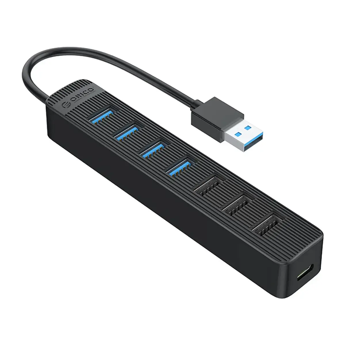 Orico TWU32-4A USB-A 3.0 hub | 4x USB-A 3.0 + 3x USB-A 2.0 + USB-C 5V|3A - black