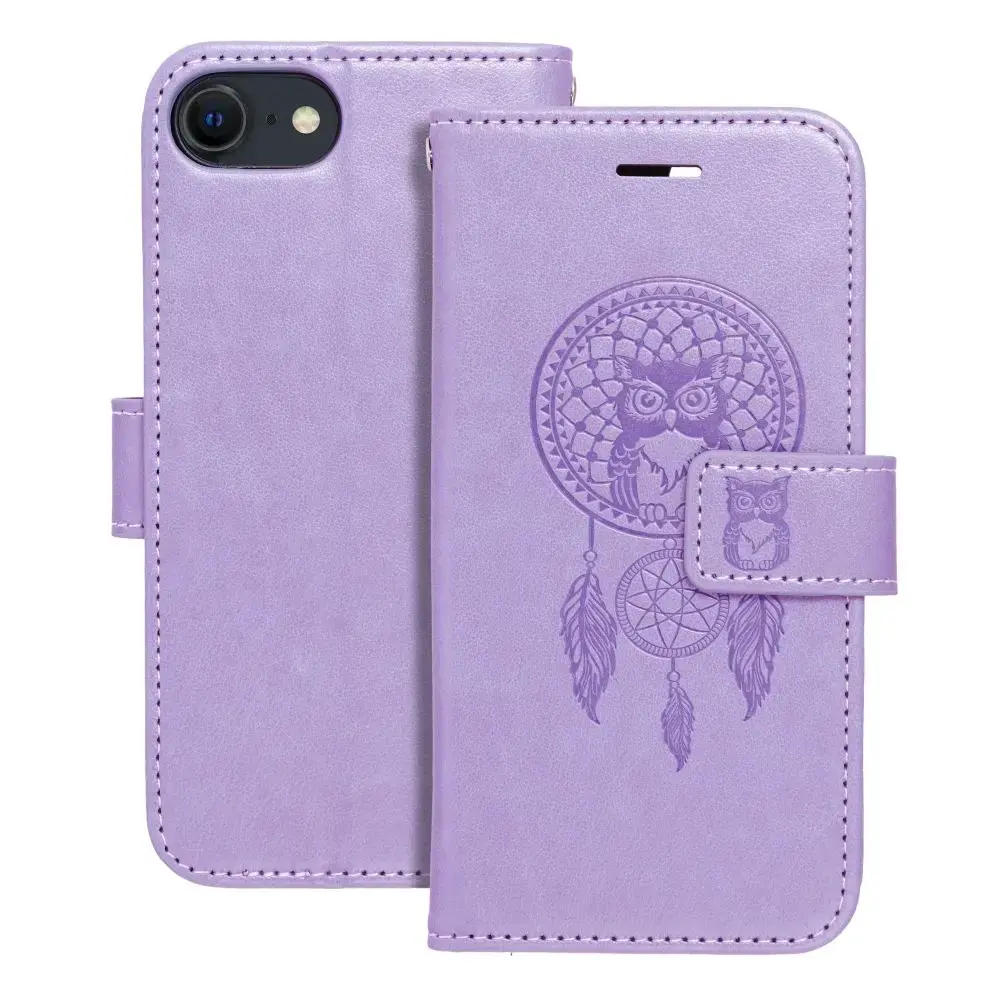 MEZZO dreamcatcher grāmatveida maciņš telefonam iPhone 7 | iPhone 8 | iPhone SE (2020) | iPhone SE (2022) violets