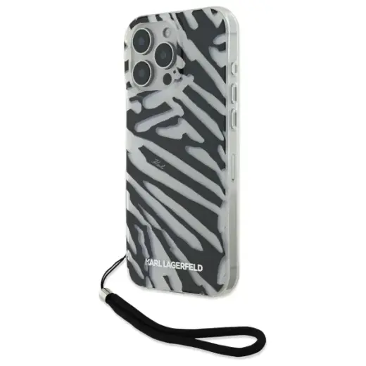 Karl Lagerfeld case for iPhone 16 Pro Max 6,9" KLHCP16XHZBPKCCK black Hard IML Zebra Pattern & Cord