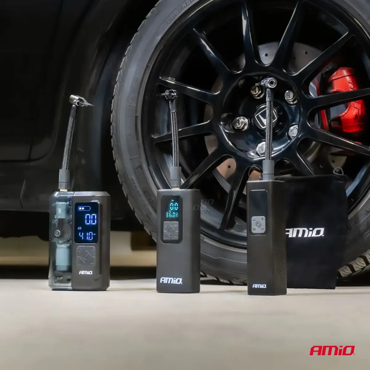 Portable air compressor LED USB-C 40W AMIO-04377