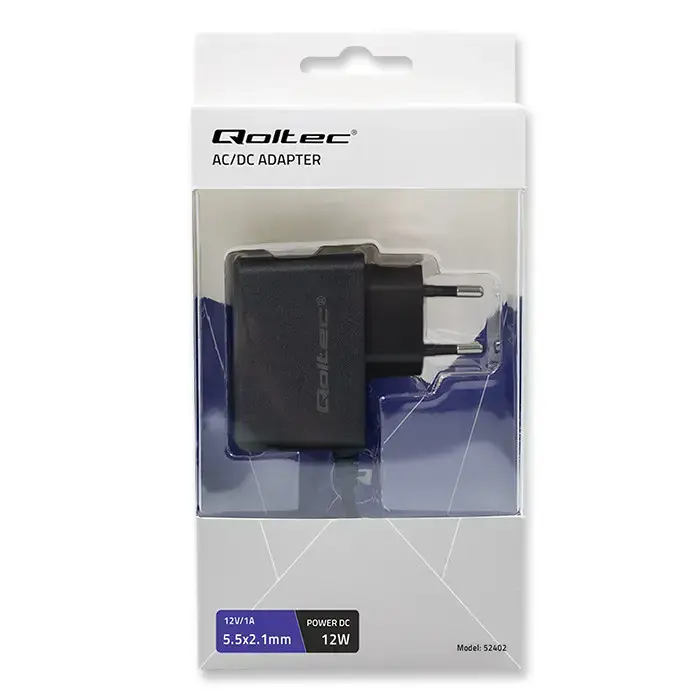 Qoltec Plug-in power adapter PREMIUM 12W | 12V | 1A | 5.5*2.1