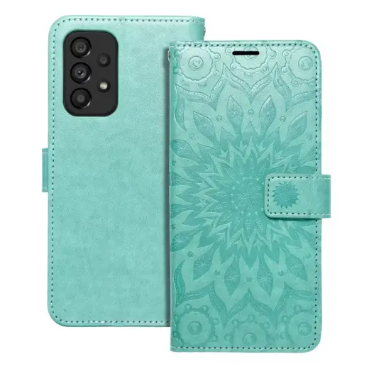 MEZZO mandala knyginio tipo telefono dėklas Samsung Galaxy A53 5G (A536) žalias