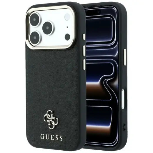 Case Guess Saffiano Small 4G & Classic   Logo MagSafe for iPhone 18 Pro / iPhone 17 Pro black