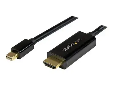 StarTech.com Mini DisplayPort to HDMI Adapter Cable - mDP to HDMI Adapter with Built-in Cable - Black - 5 m (15 ft.) - Ultra HD 4K 30Hz (MDP2HDMM5MB) - video cable - 5 m