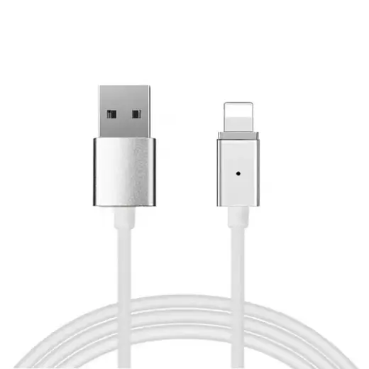 Magnetic Type 1 data transfer and charging cable | USB-A to Lightning | 1m | silver