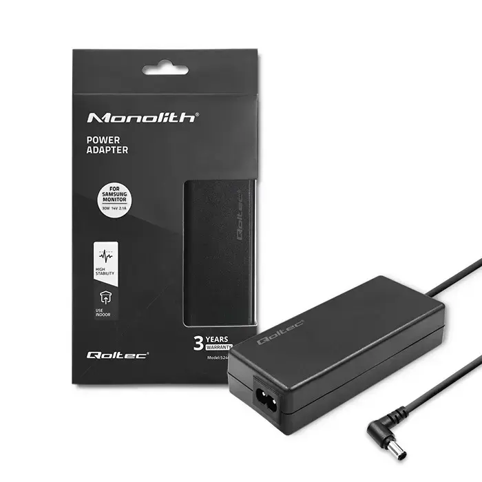 Qoltec Power adapter for Samsung monitor 30W | 14V | 2.1A | 6.5*4.4 | +power cable