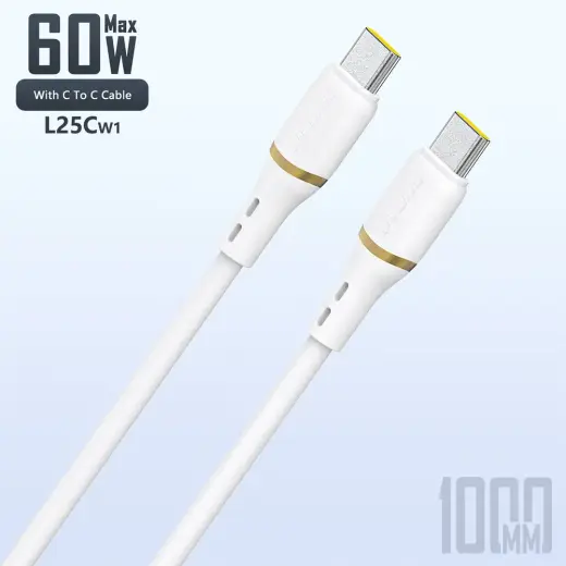 Dudao L25C data transfer and charging cable | USB-C to USB-C | 60W | 1m | white