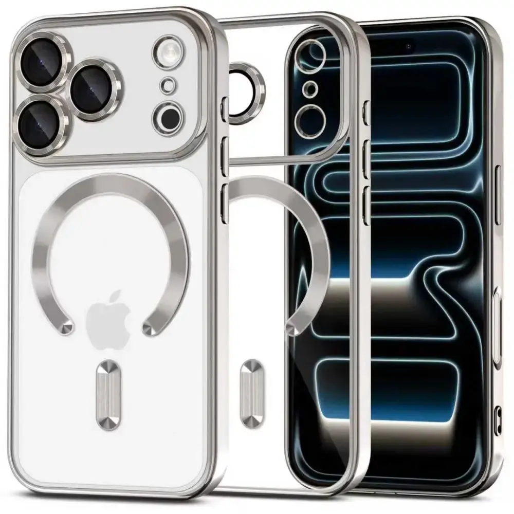 TECH-PROTECT MagFlex Shiny Silver telefona maciņš ar MagSafe atbalstu Apple iPhone 17 Pro Max, sudraba