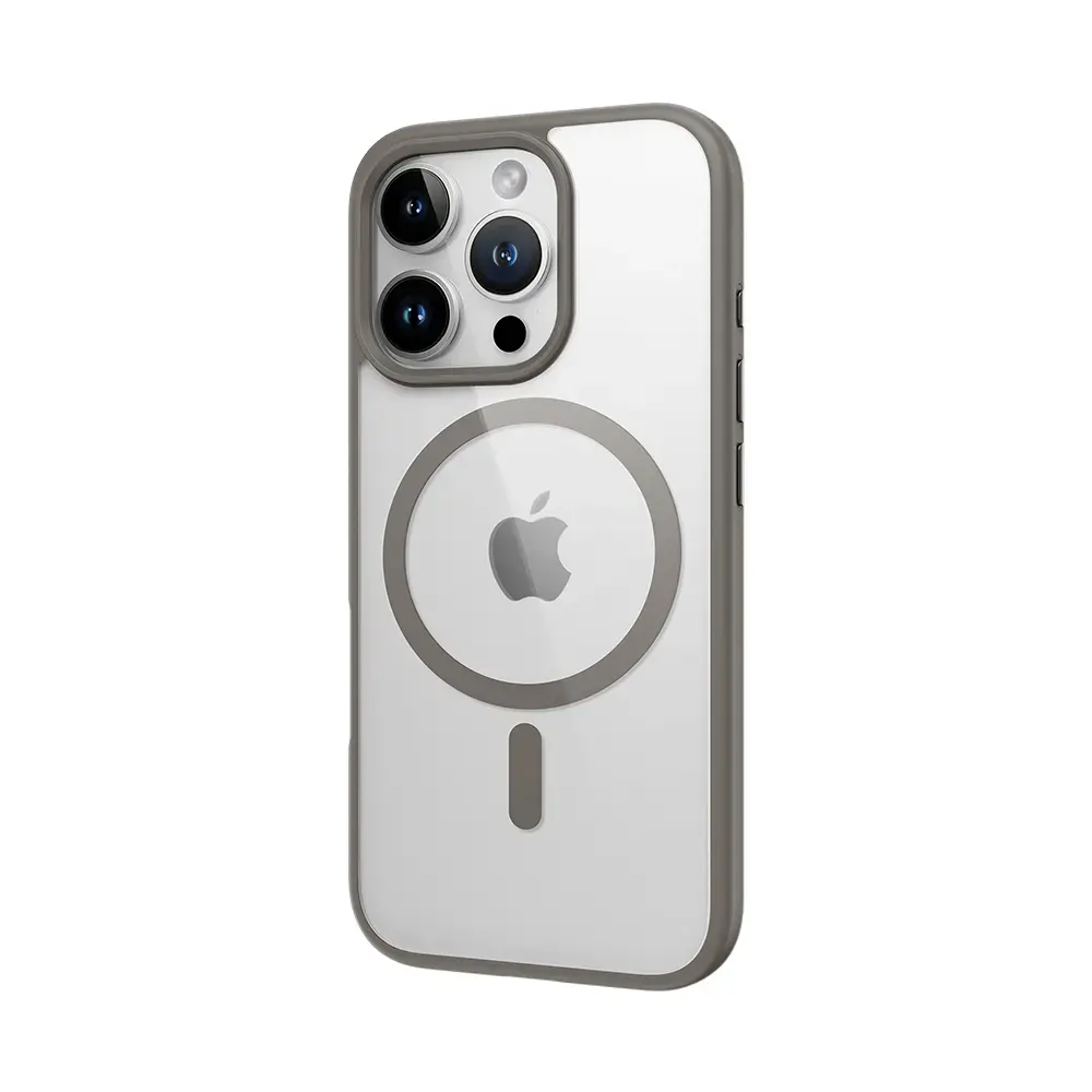 Rock Guard Series Magnetic Case for Iphone 16 Pro Max transparent-grey