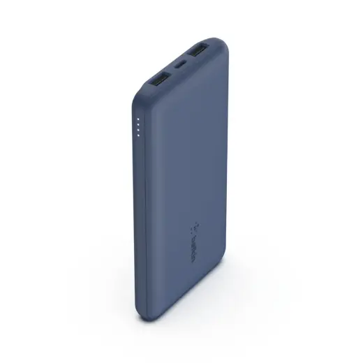 Ārējais akumulators 10 000mAh USB A & C 15W zils