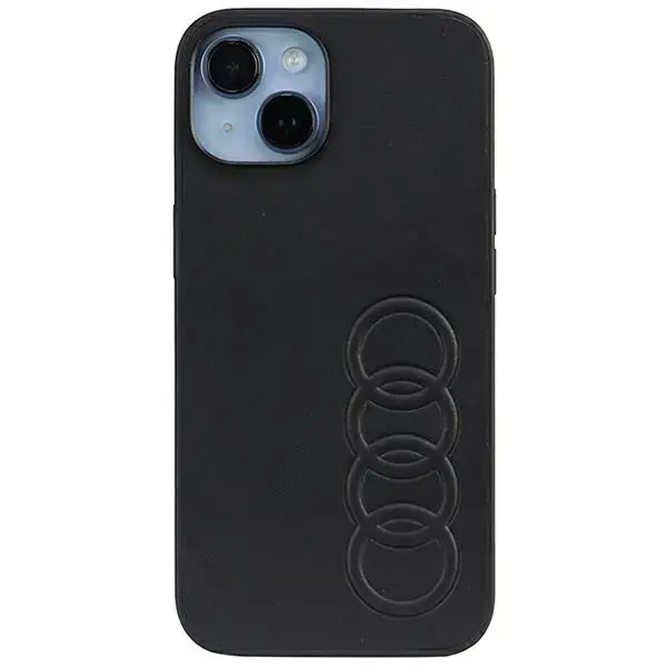 Audi Synthetic Leather maciņš telefonam iPhone 14 melns