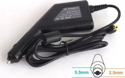 Energy4U CA25 19V | 3.42A (5.5x2.5mm) 65W  Car Power Adapter for Asus  Toshiba  Lenovo Notebook