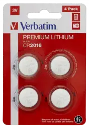 Baterijas Verbatim CR2016 Premium Lithium 4-Pack