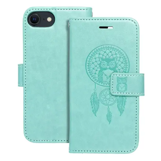 MEZZO dreamcatcher grāmatveida maciņš telefonam iPhone 7 | iPhone 8 | iPhone SE (2020) | iPhone SE (2022) zaļš