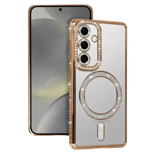 Bling telefoni ümbris MagSafe toega Samsung Galaxy S26 (S942) kuldne