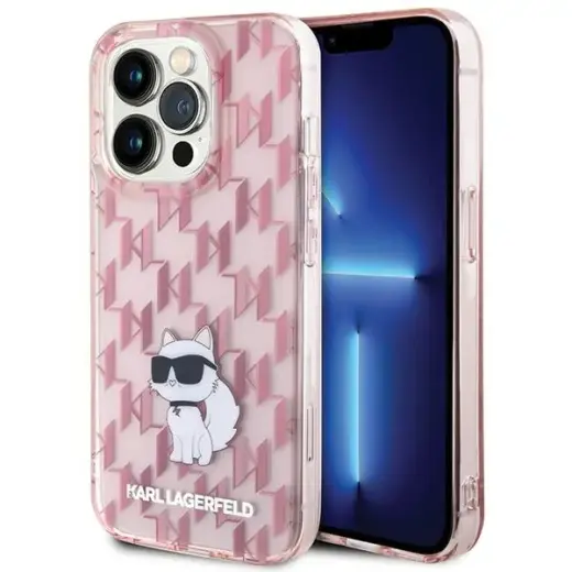 Karl Lagerfeld KLHCP15LHNCMKLP iPhone 15 Pro 6.1" różowy|pink hardcase Monogram Choupette