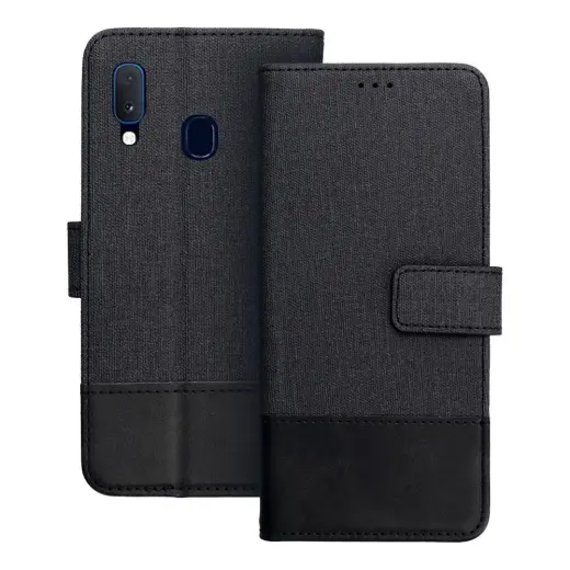 GOMMA knyginio tipo telefono dėklas Samsung Galaxy A20e (A202) juodas
