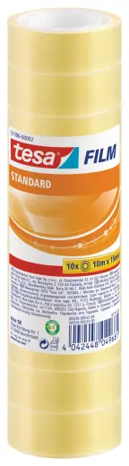 Pašlīmējoša lente tesafilm® Standard, caurspīdīga, 10 x 10m x 15mm
