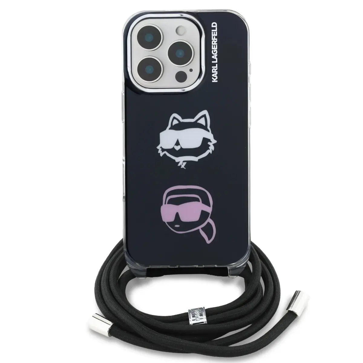 Karl Lagerfeld IML Crossbody K&CH Heads maciņš telefonam iPhone 16 Pro melns