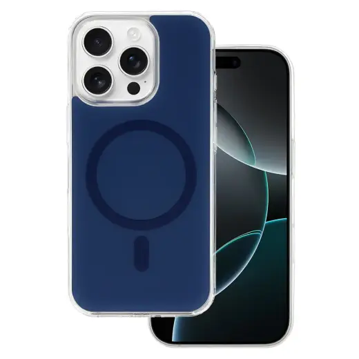 Glossy telefono dėklas su MagSafe palaikymu iPhone 16 Pro Max mėlynas