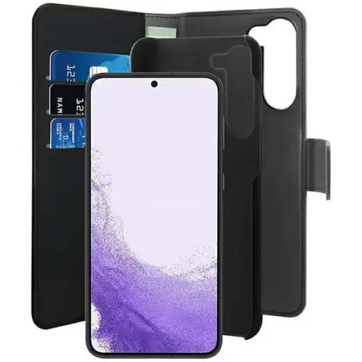 Puro Wallet Detachable Sam S23 S911 2w1 czarne|black PUSGS23BOOKC3BLK