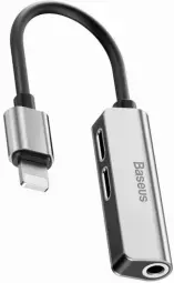 Baseus CALL52-01 Universal audio adapter with charging Lightning -> 3.5mm gray