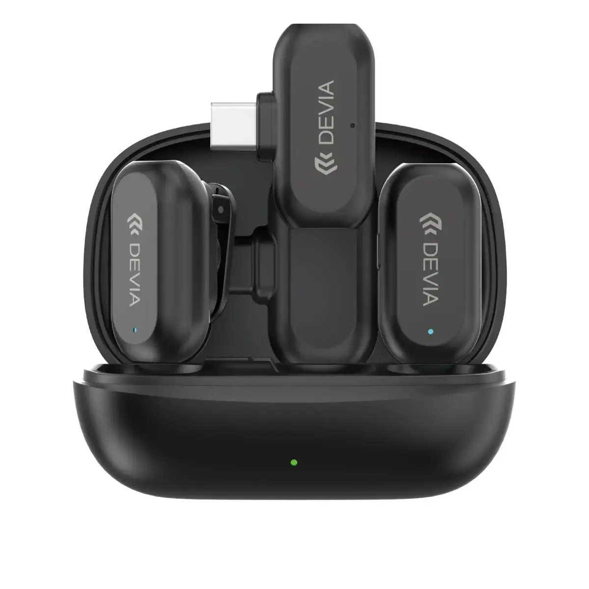 Devia microphone for smartphone USB-C wireless 2in1 black