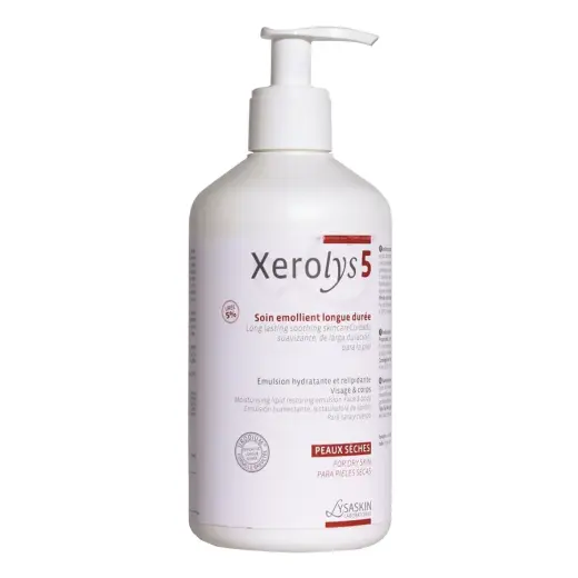Lab Lysaskin, Xerolys 5, Protects & Hydrates, Body Emulsion, For Face & Body, 500 ml