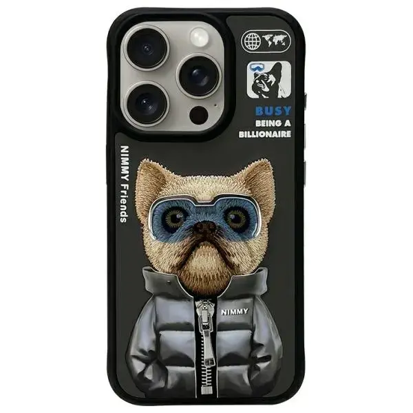 Cool&Cute 2.0 Dog telefona maciņš priekš iPhone 15 Pro Max melns