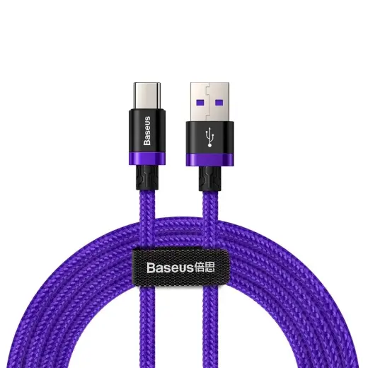 Baseus Purple Gold Red USB | USB-C Cable with Nylon Braid SuperCharge 40W Quick Charge 3.0 QC3.0 2M purple (CATZH-B05)