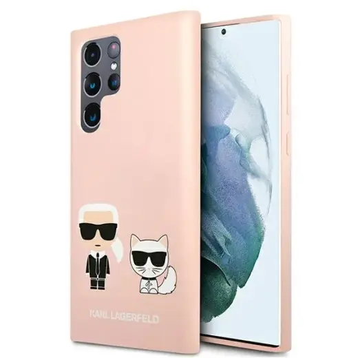 Karl Lagerfeld telefona maciņš priekš Samsung Galaxy S22 Ultra gaiši rozā