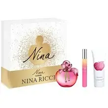 Nina Illusion Gift Set EDP 80 ml, body lotion 75 ml, and EDP miniature 10 ml.