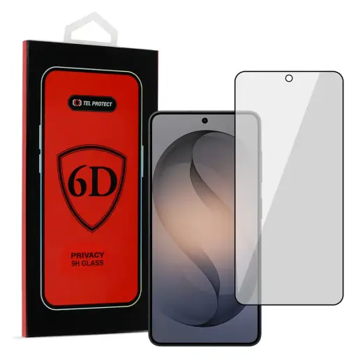 Tel Protect Full Glue 6D Privacy karastatud kaitseklaas telefonile Galaxy S26 (privaatsusefekt) (ühildub ekraanialuse sõrmejäljelugejaga)