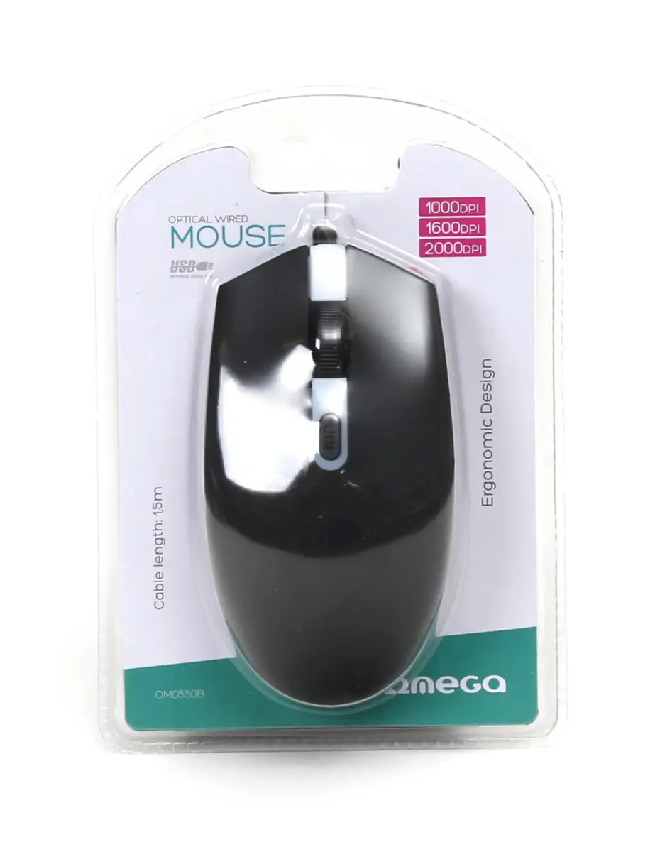 Omega OM0550B optical PC mouse 1200 DPI | USB | black