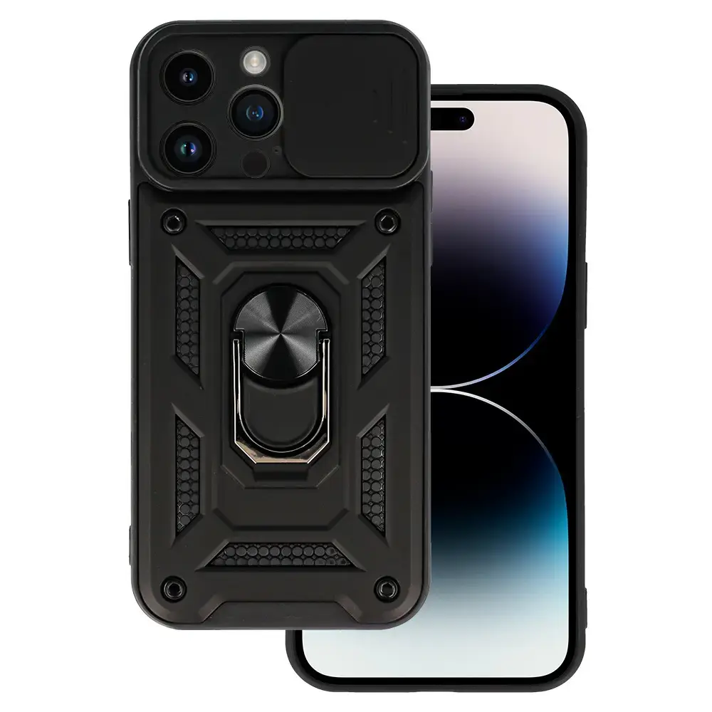 Slide Camera Armor maciņš telefonam iPhone 15 Pro Max melns