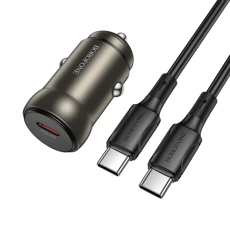 Borofone Car charger BZ32 Fresh - Type C - PD 30W with Type C to Type C cable gold