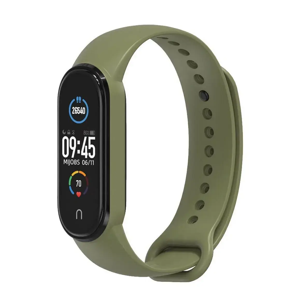 viedpulksteņa siksniņa priekš Xiaomi Mi Band 5/6/7 | silikons | zaļa