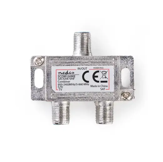 SAT/UHF/VHF Combiner 2 to 1, F-Connector