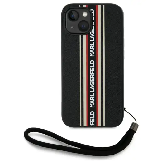 Чехол для телефона Karl Lagerfeld Saffiano Athleisure Stripes Cord для iPhone 15 красный