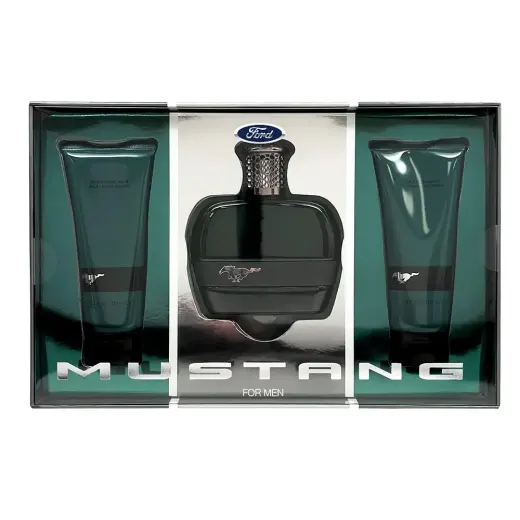 Set Ford: Mustang Green, Eau De Toilette, For Men, 100 ml + Mustang Green, Hydrating, After-Shave Balm, 100 ml + Mustang Green, Hydrating, Shower Gel, All Skin Types, 100 ml