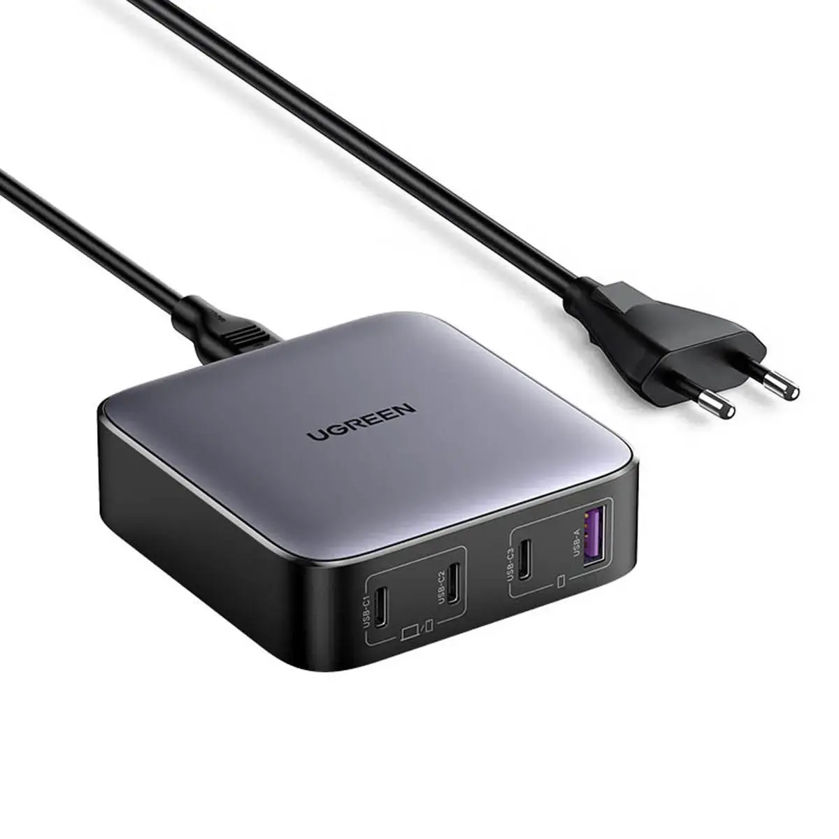 UGREEN CD328 Nexode charger, 3x USB-C, USB-A, GaN, 100W (black)