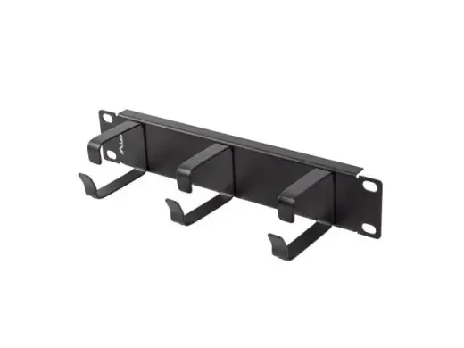 Cable organizer 10 inches with 3 metal holders TYPE B black