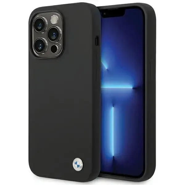 BMW BMHCP15LSILBK iPhone 15 Pro 6.1" czarny|black Silicone Metal Logo