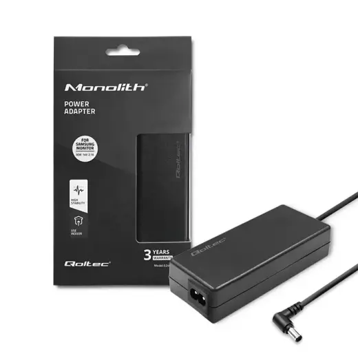 Qoltec Power adapter for Samsung monitor 30W | 14V | 2.1A | 6.5*4.4 | +power cable
