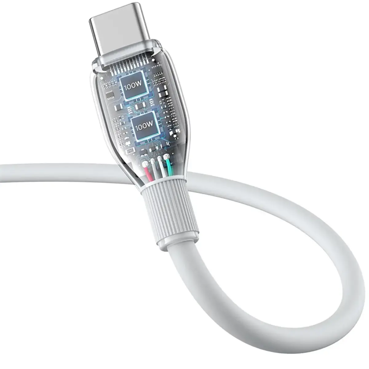 Baseus Pudding 100W USB-A - USB-C Cable 1.2m - White