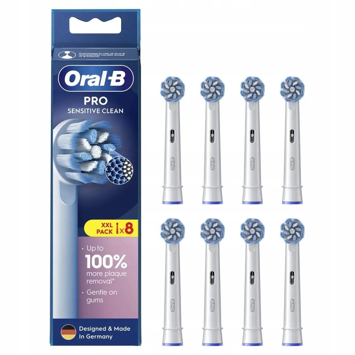 Oral-B | Replaceable Toothbrush Heads | EB60X-8 Sensitive Clean Pro | Heads | for Adults | Number of Brush Heads Include