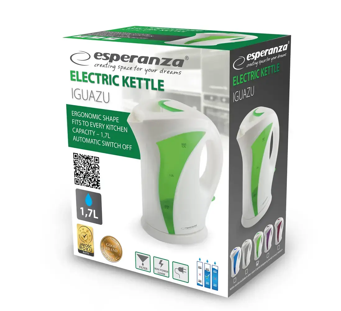 ESPERANZA EKK018G IGUAZU - Electric Kettle 1 7 L  GREEN
