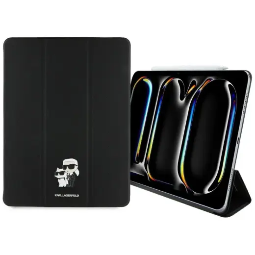 Karl Lagerfeld KLFC13PM24SAKCK iPad Pro   13" 2024 Book Cover czarny|black Saffiano Magnetic Karl &Choupette