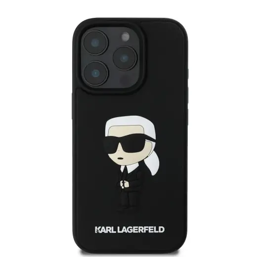 Karl Lagerfeld 3D Rubber Ikonik Case for iPhone 16 Pro Max Black
