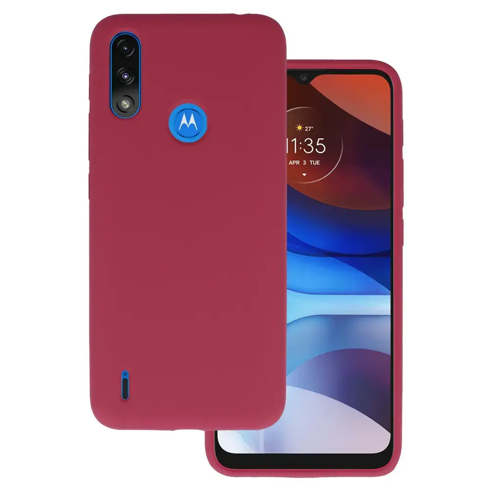 Silicone Lite Case for Motorola Moto E7 Power/E7i Power burgundy
